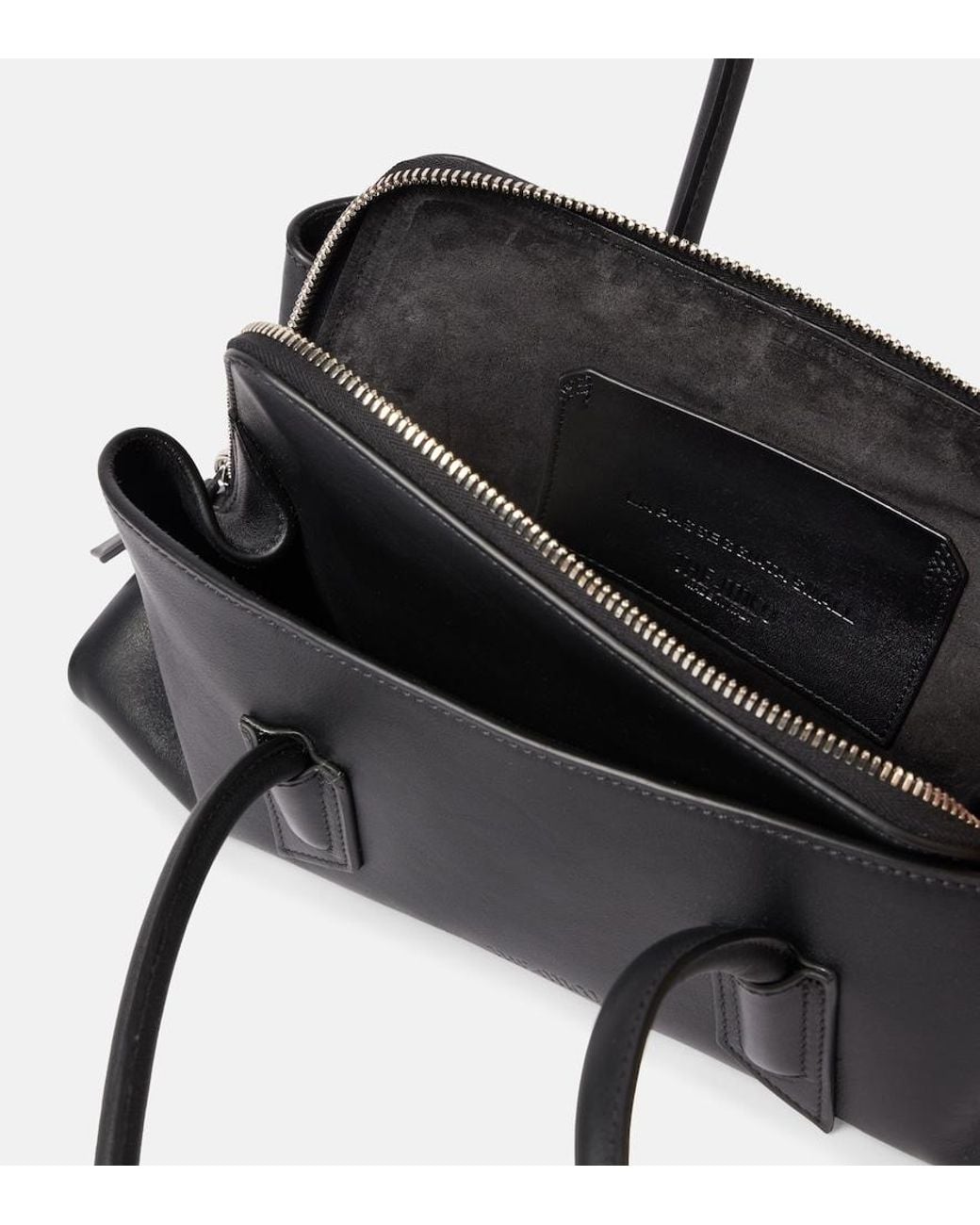 The Attico Black La Passeggiata Small Leather Tote Bag