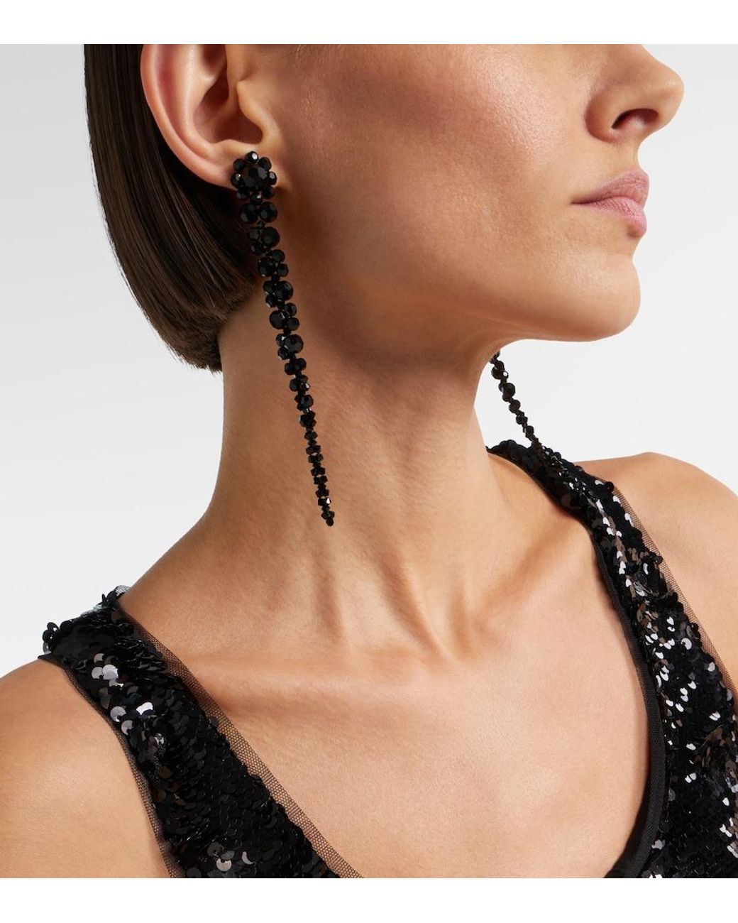 Pendientes Drip Adornados Simone Rocha de color Black