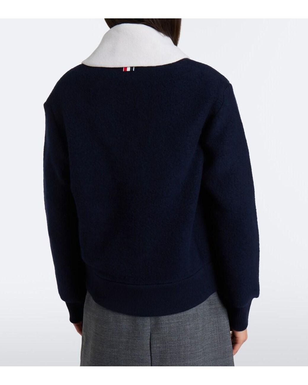 Thom Browne Blue Wool Cardigan