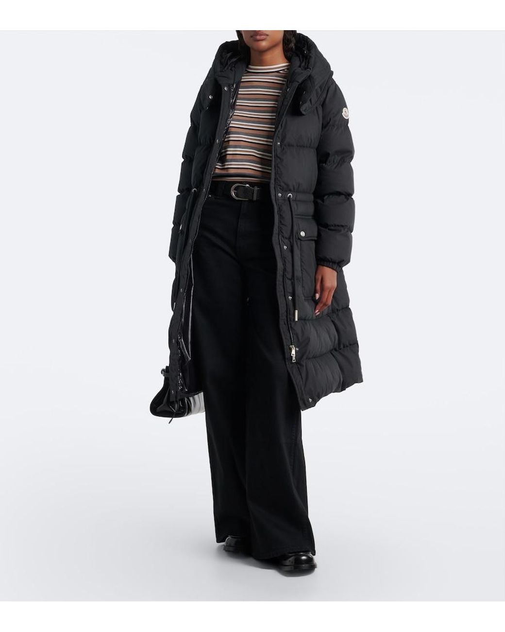 Moncler Black Pic Hooded Down Coat