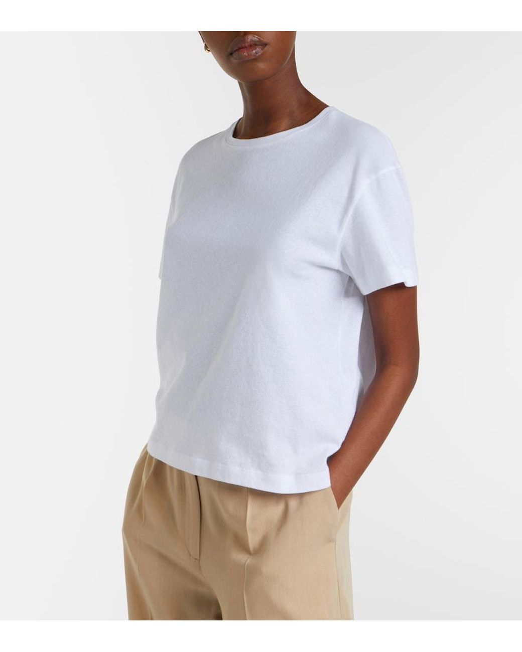 Totême White Cotton Jersey T-Shirt