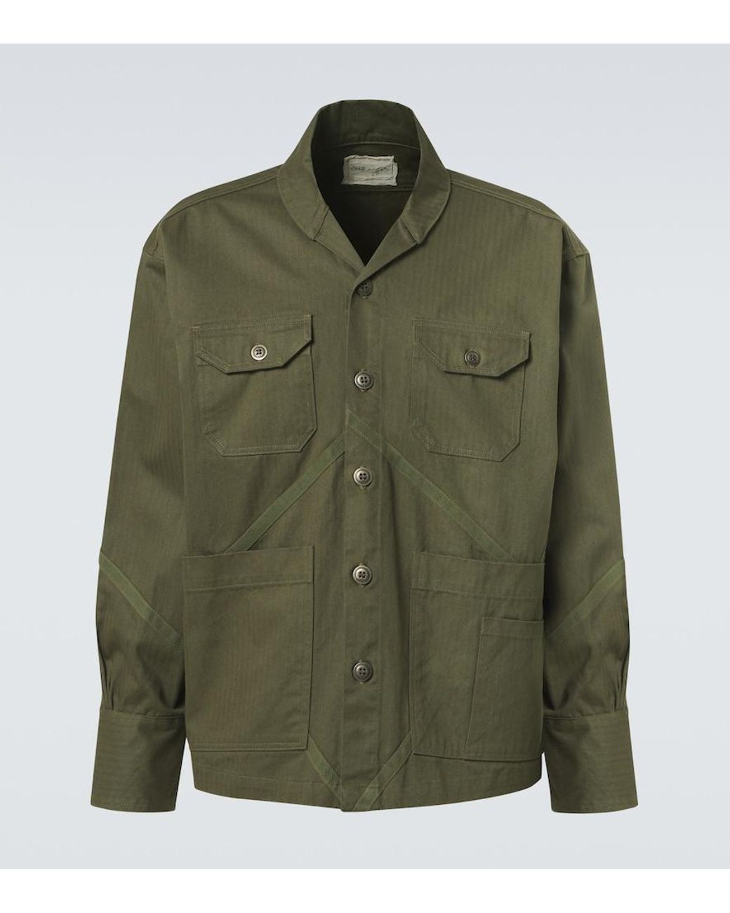 Greg Lauren Green Cotton Field Jacket for men