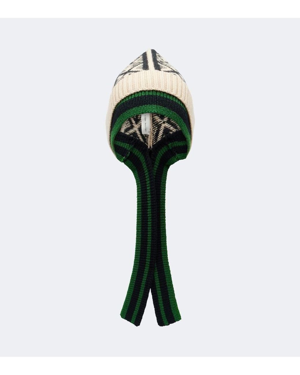 Dries Van Noten Green Wool Beanie