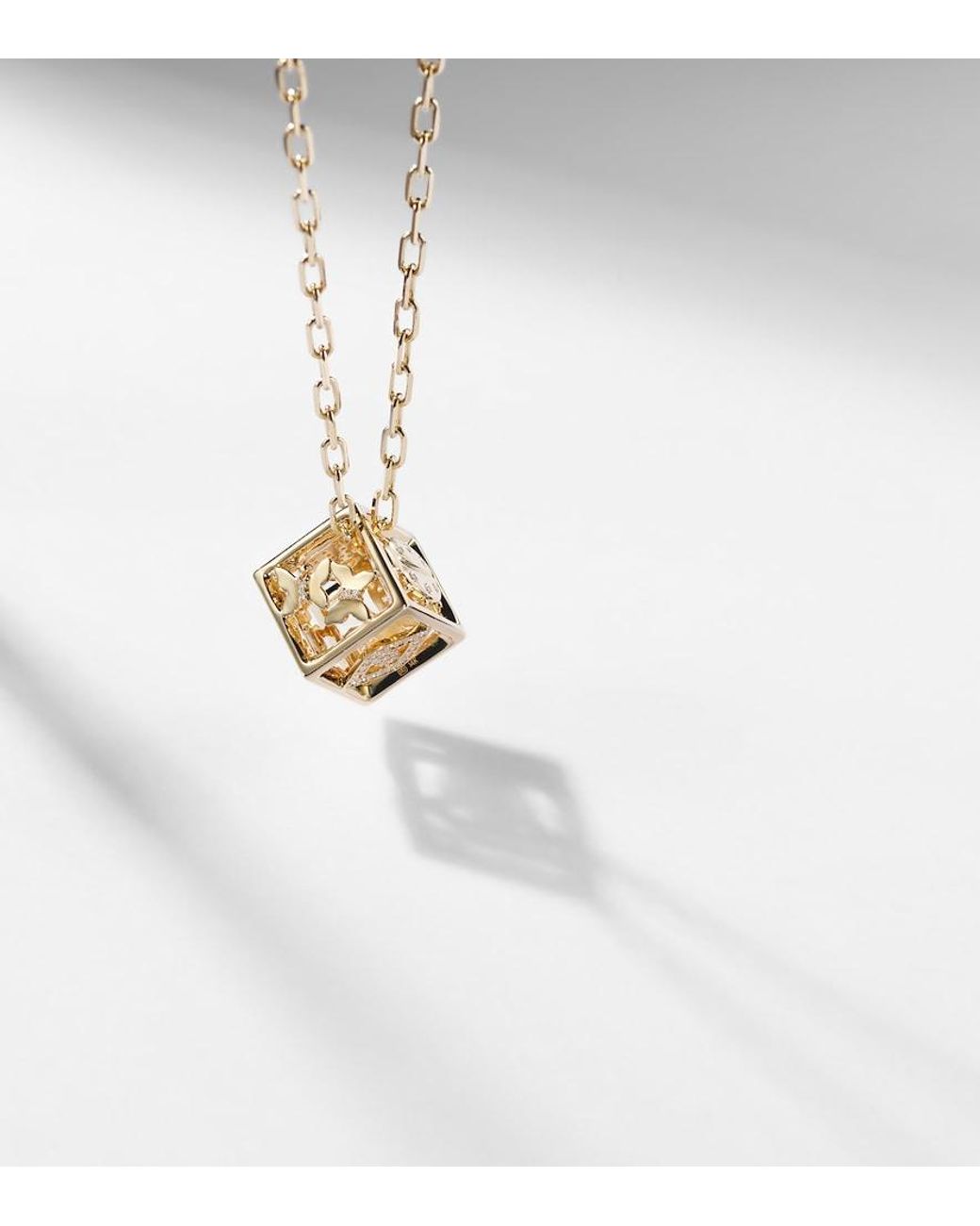 Sydney Evan Metallic 14Kt Charm Necklace With Diamonds