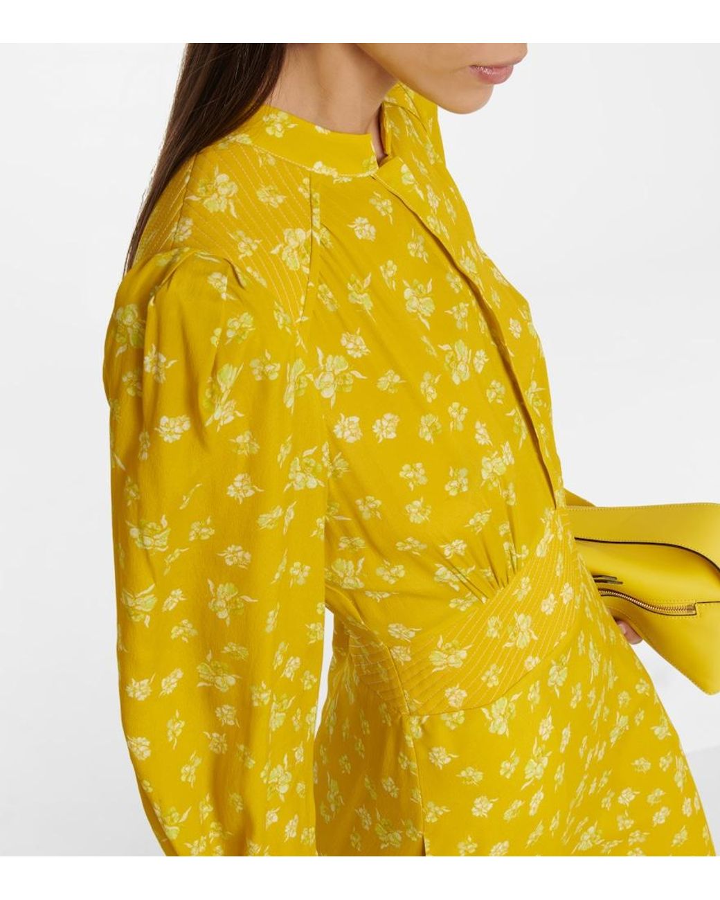 Dorothee Schumacher Yellow Eccentric Floral Silk-Blend Midi Dress