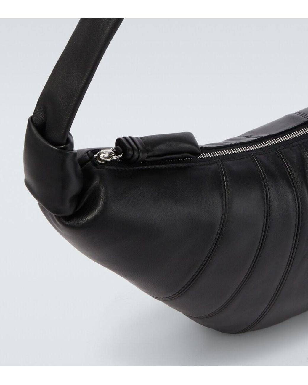 Lemaire Black Croissant Medium Leather Shoulder Bag for men