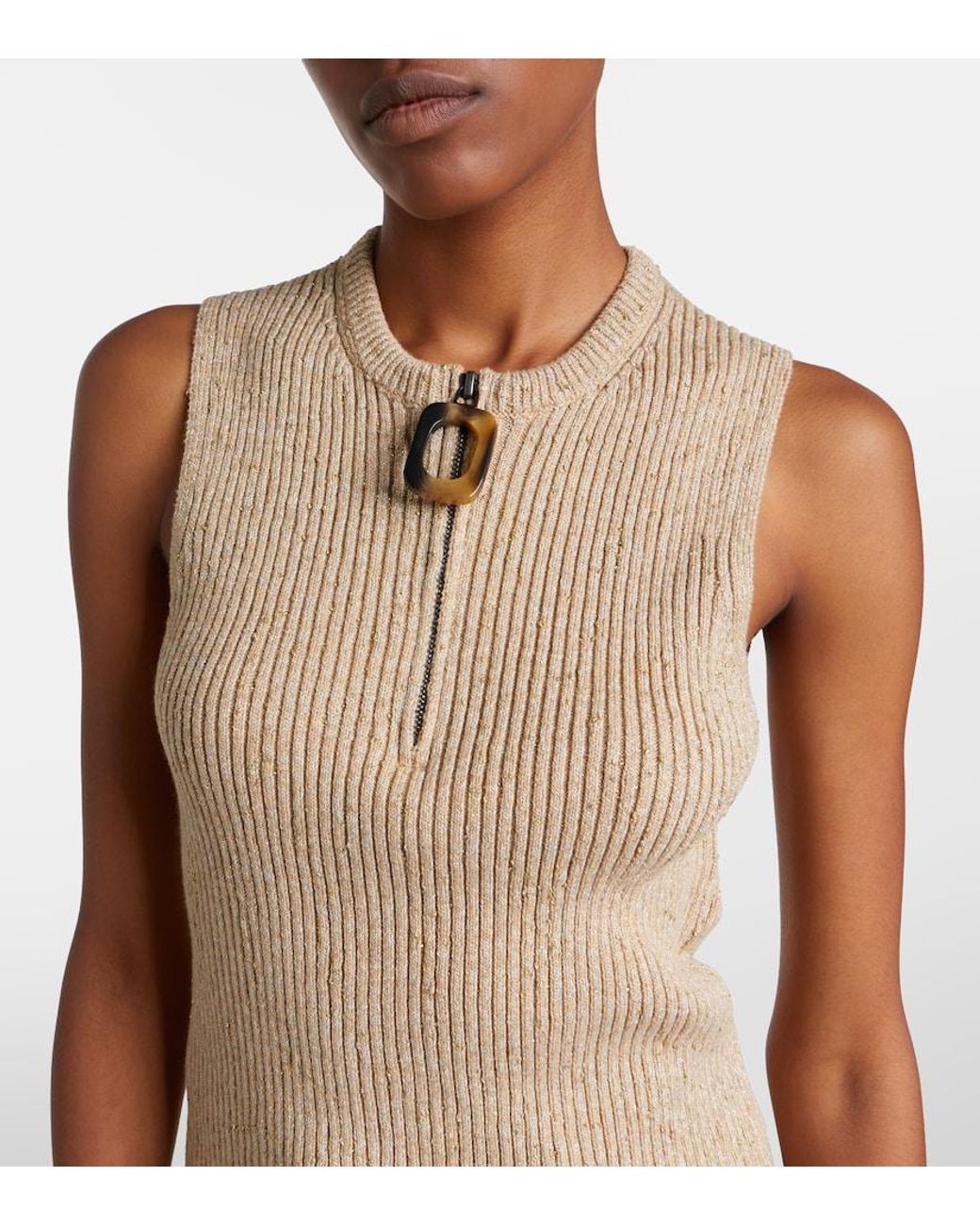 J.W. Anderson Natural Ribbed-Knit Cotton-Blend Tank Top