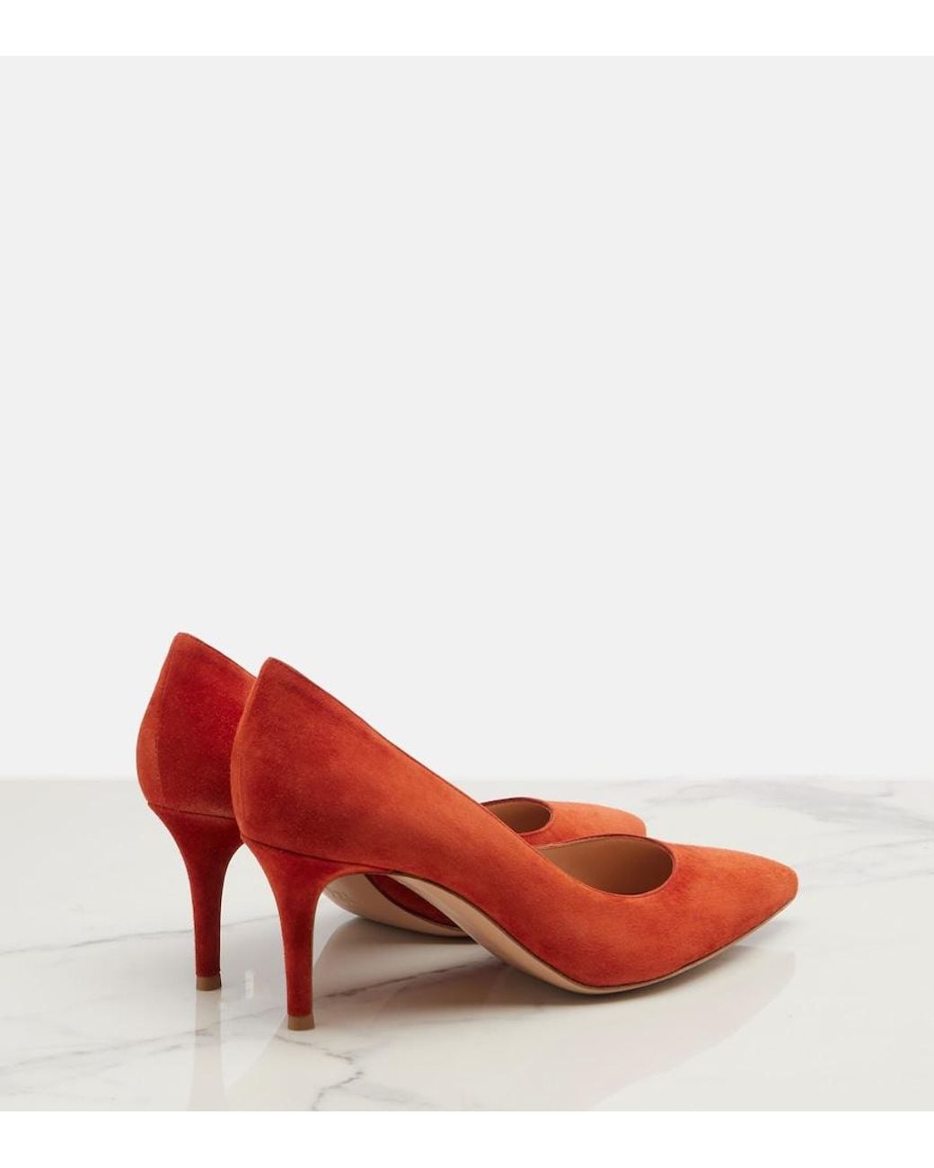 Gianvito Rossi Red Gianvito Suede Pumps