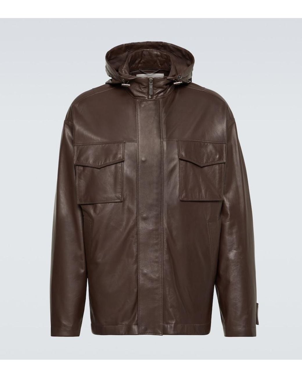 Tod's Brown Leather Jacket for men