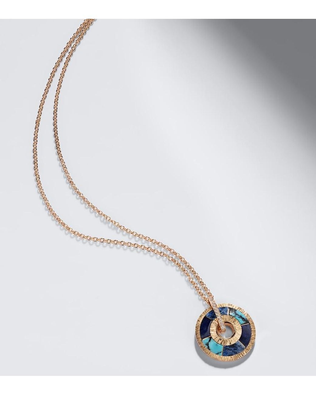 Piaget White Possession Decor Palace 18Kt Rose Pendant Necklace With Gemstones