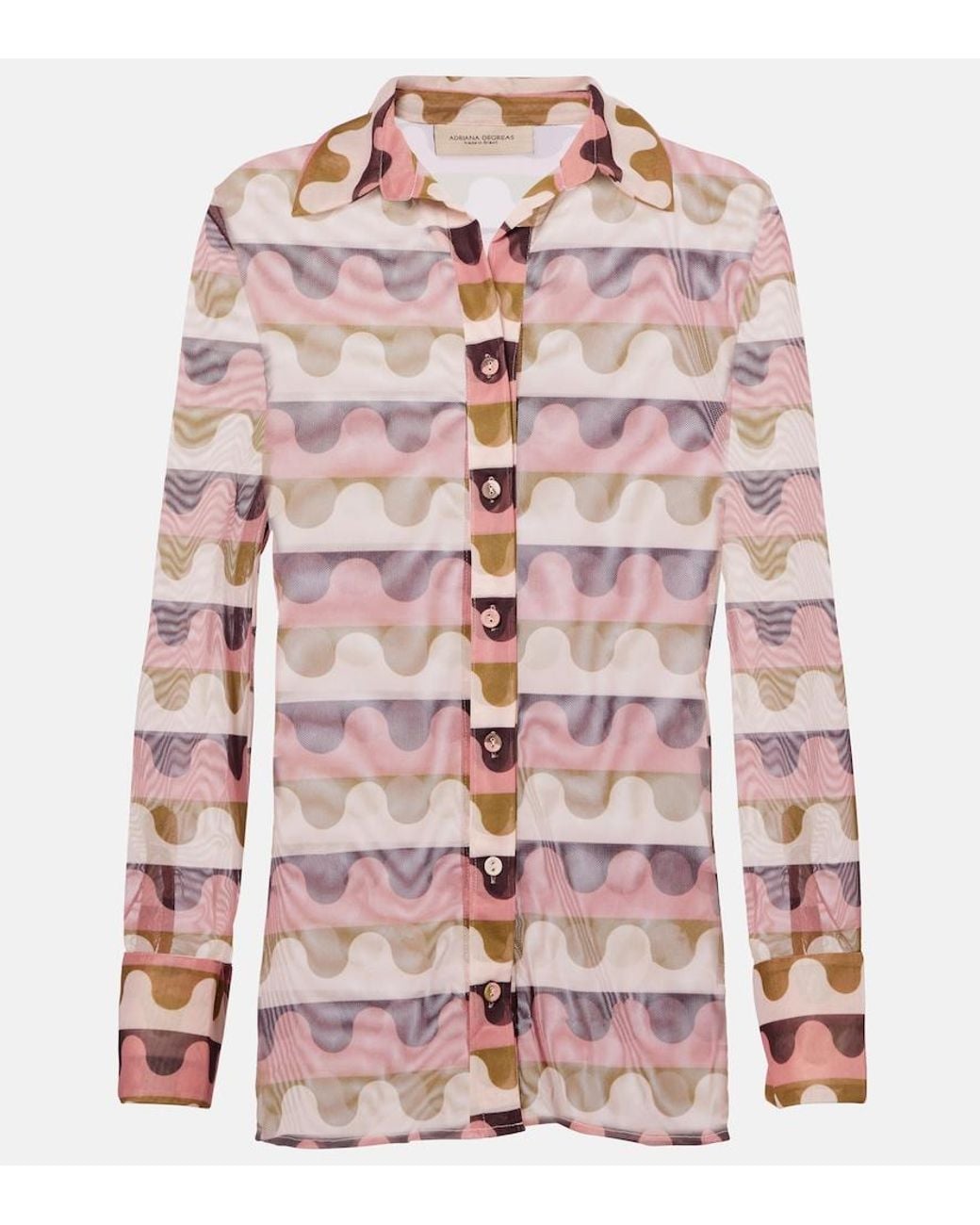 Adriana Degreas Pink Giardino Printed Shirt