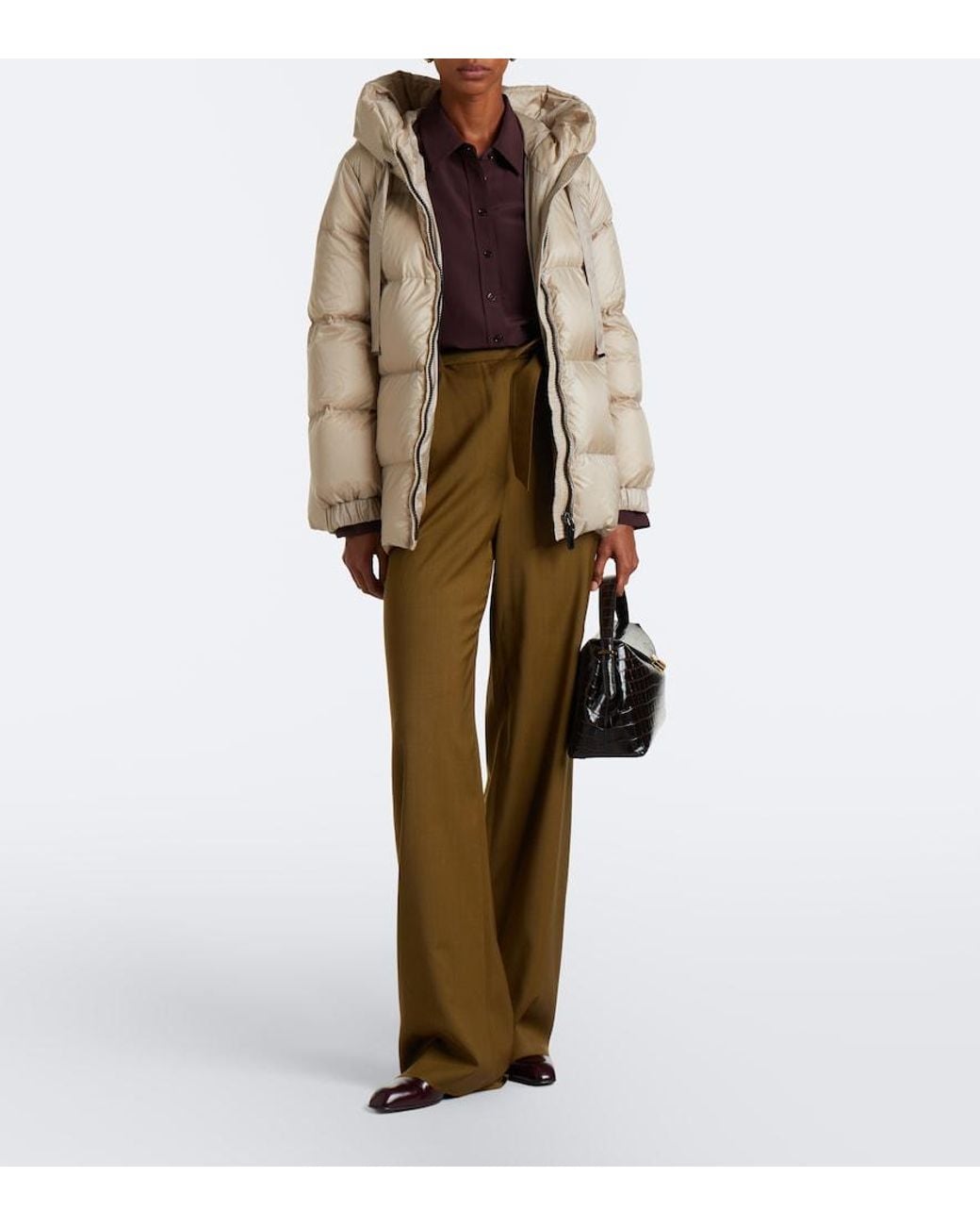 Max Mara Natural Hooded Down Jacket