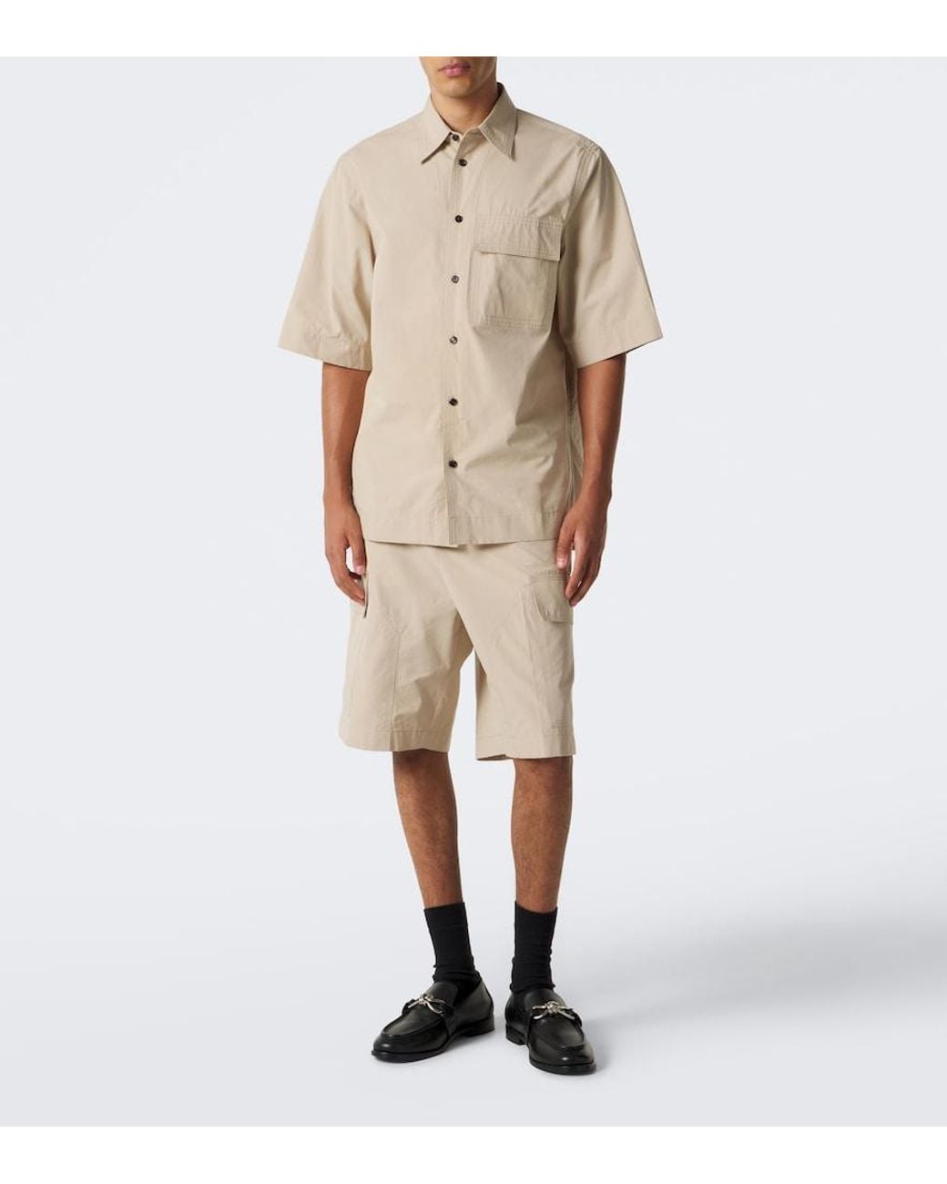 Bottega Veneta Natural Cotton Canvas Shirt for men