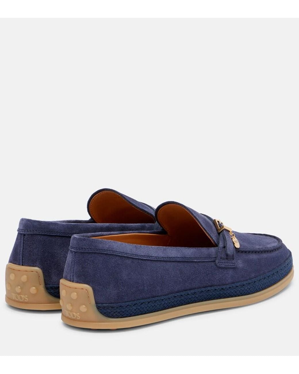 Tod's Blue Suede Loafers