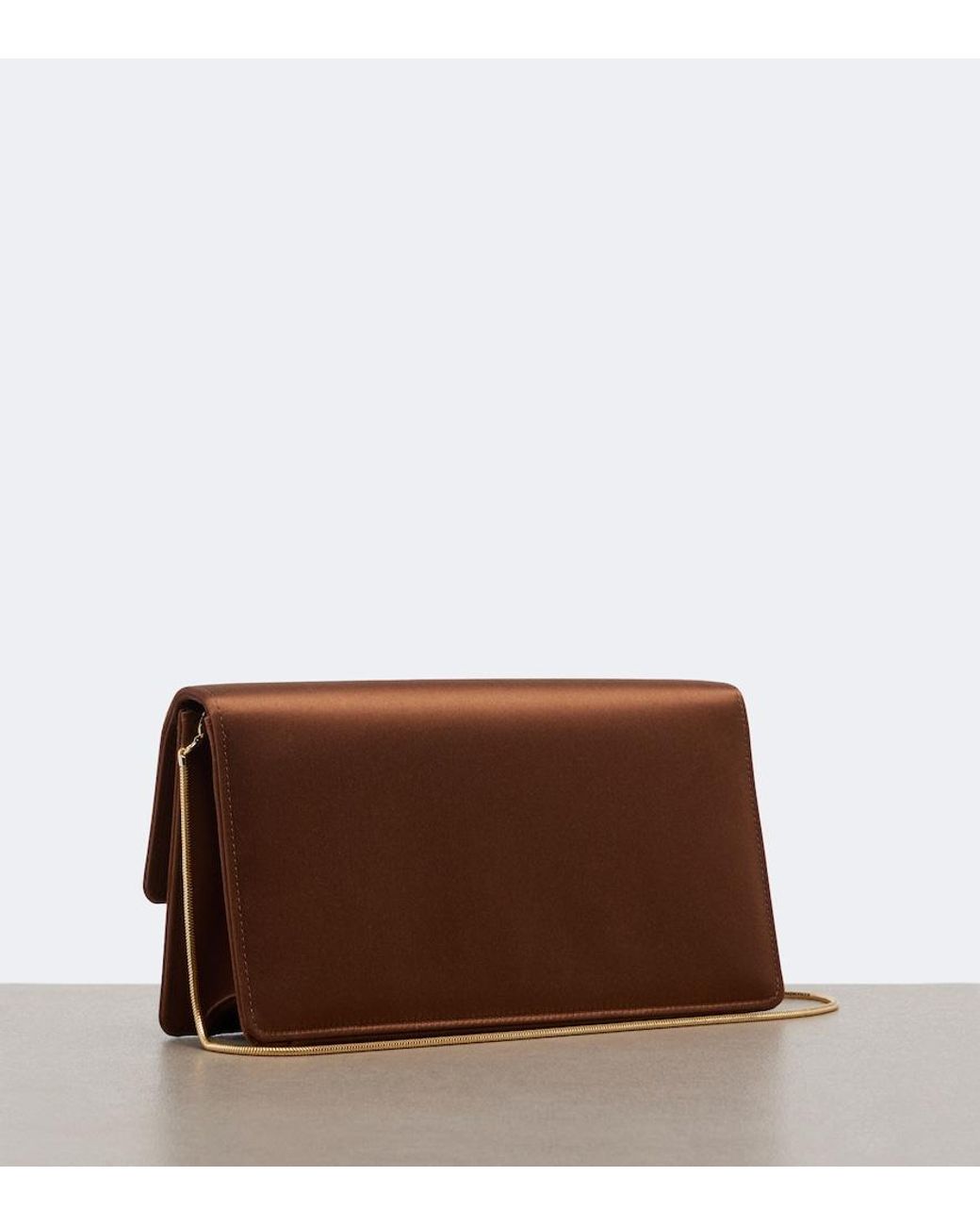 Manolo Blahnik Brown Capripla Embellished Satin Clutch
