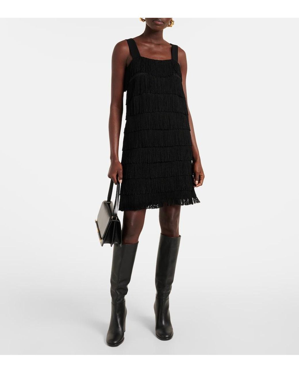 Dorothee Schumacher Black Emotional Essence Fringed Minidress