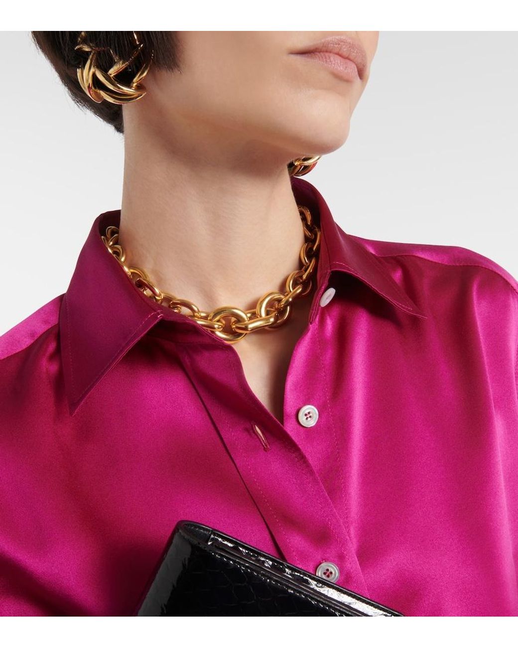 Tom Ford Pink Silk Satin Shirt