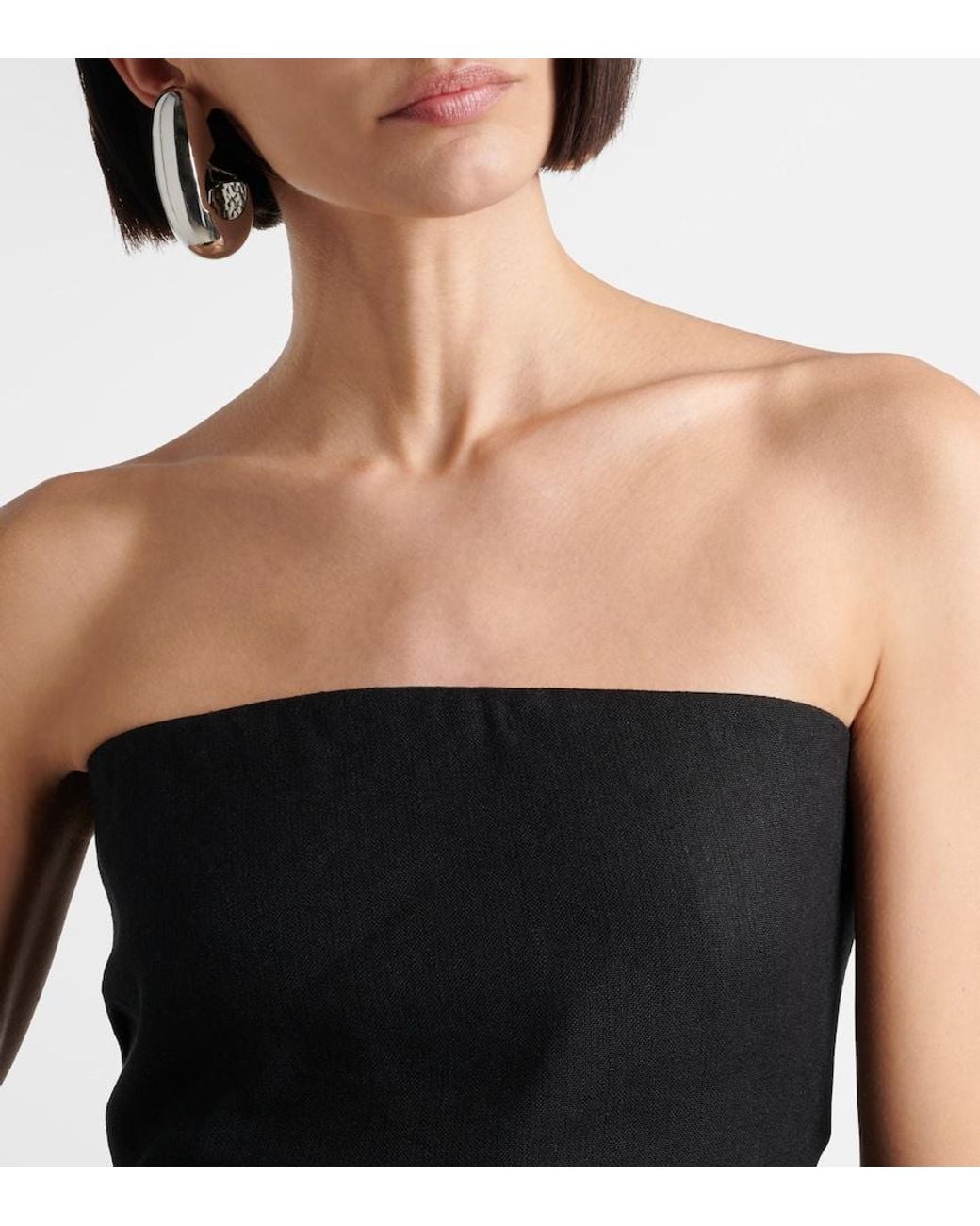 Sir Black Dorian Linen-Blend Tube Top