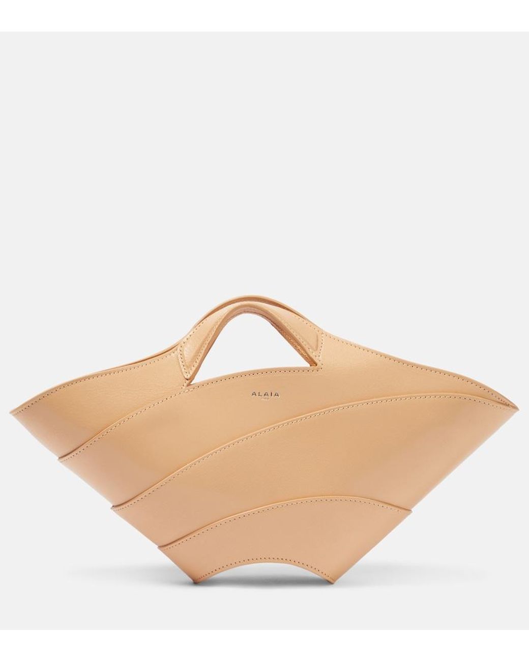 Alaïa Natural Khaima Small Leather Tote Bag