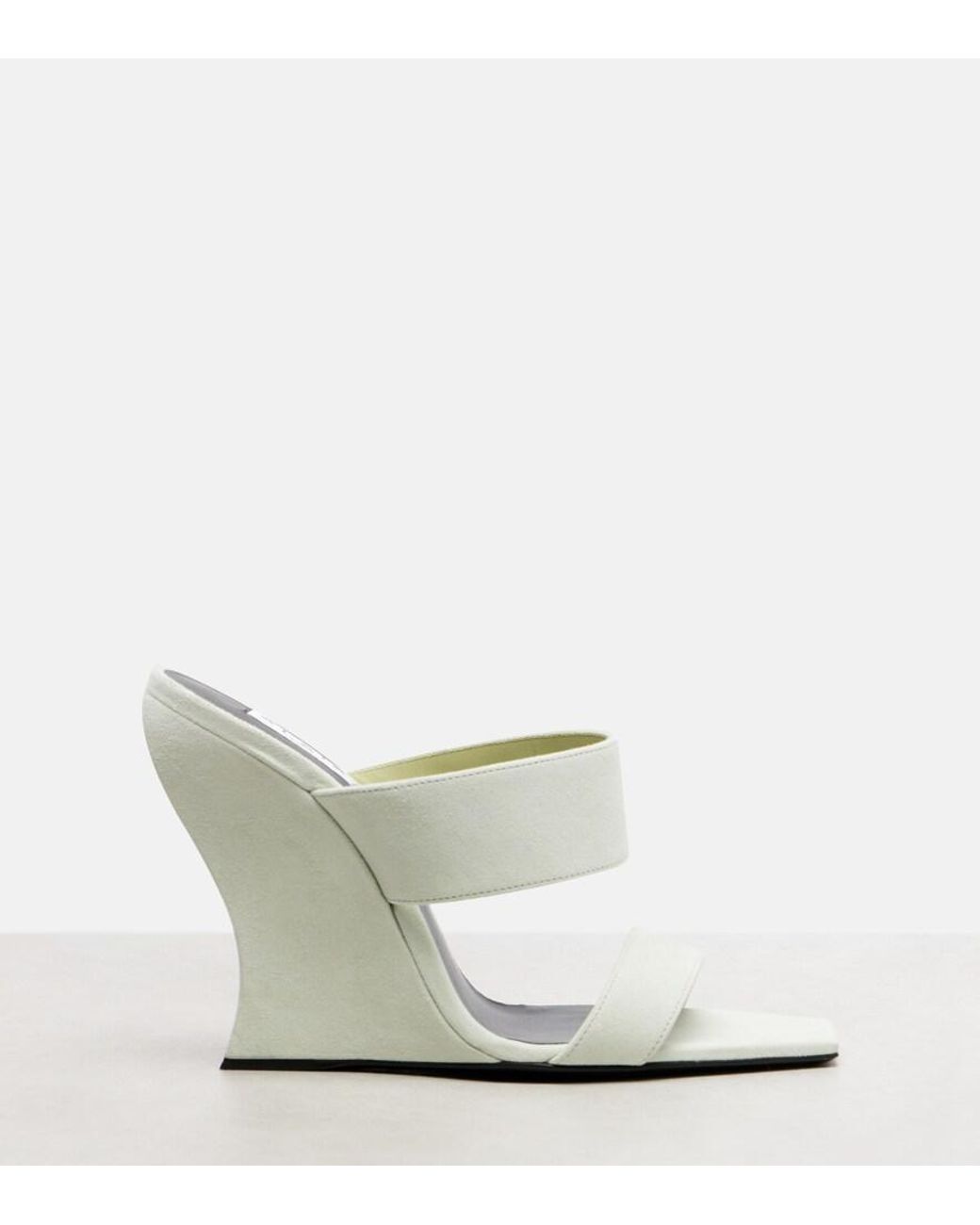 Alaïa Metallic Wave 110 Suede Wedge Mules
