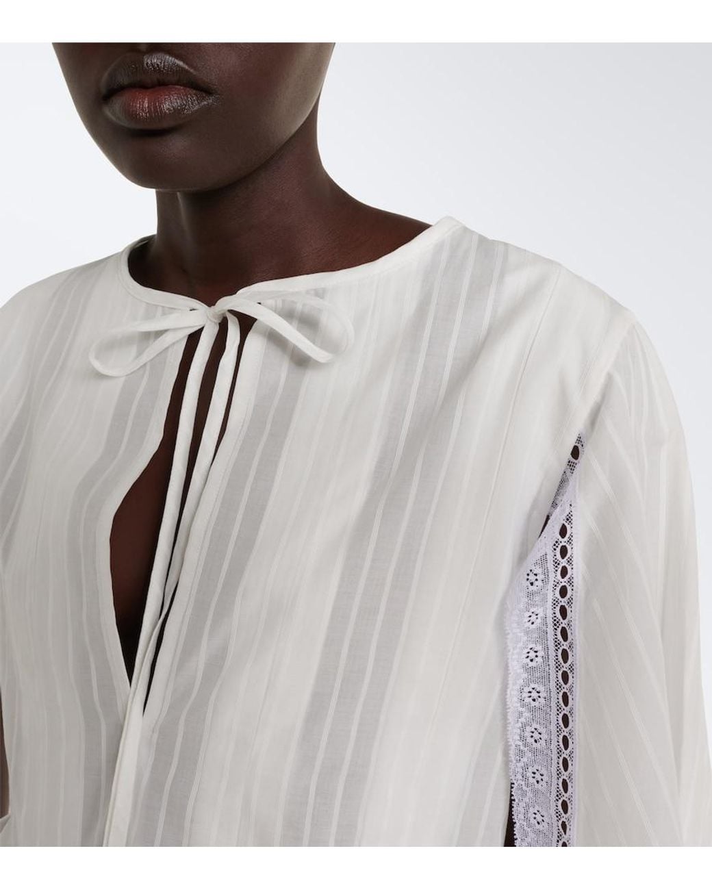 J.W. Anderson White Draped Cotton Top