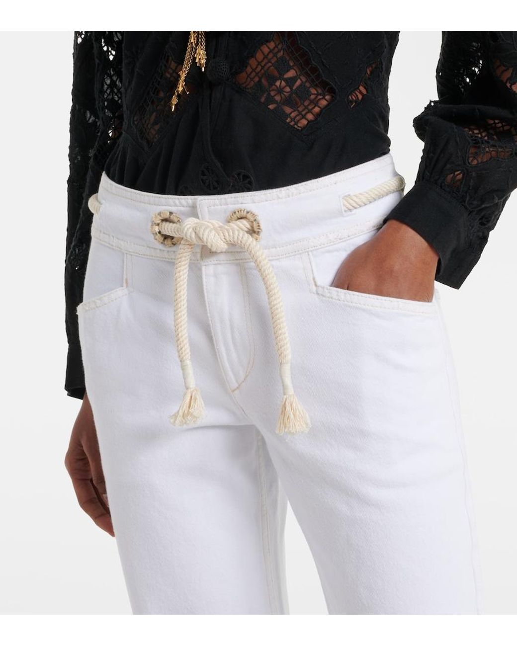 Isabel Marant White Alison Straight Jeans