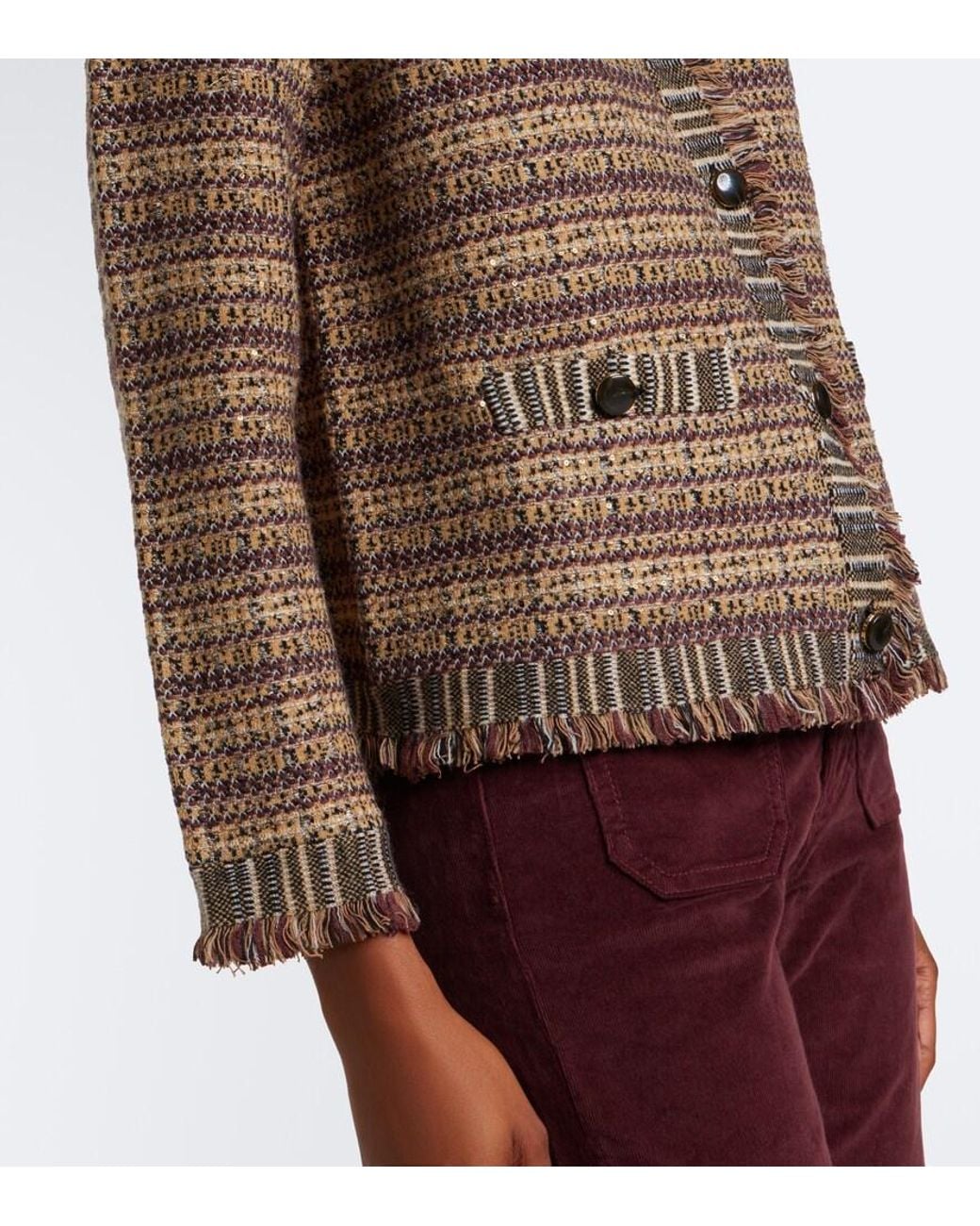 Veronica Beard Brown Sariyah Cropped Tweed Jacket