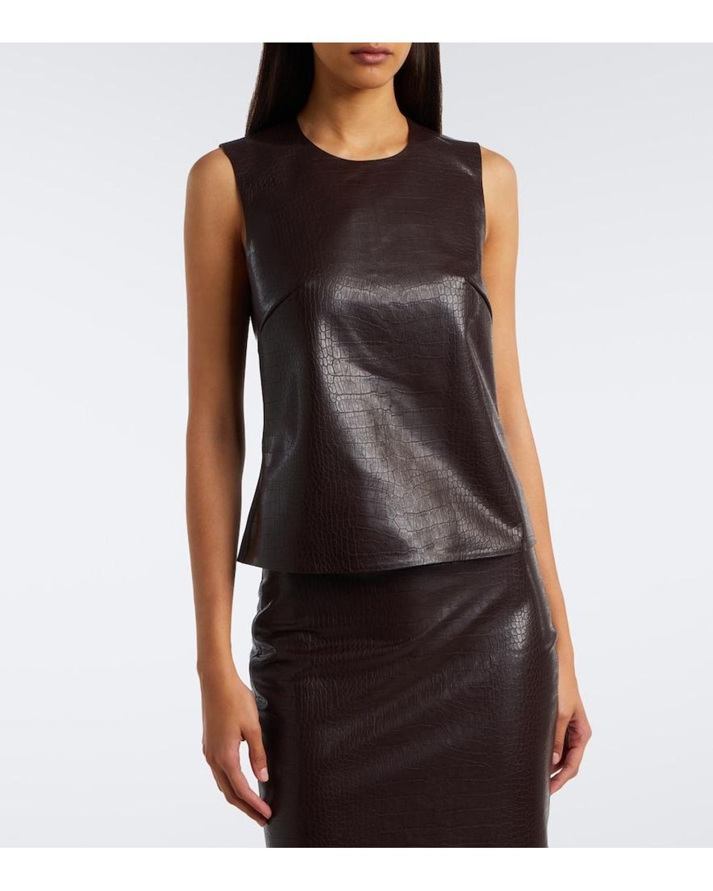 Wolford Black Croc-Effect Top