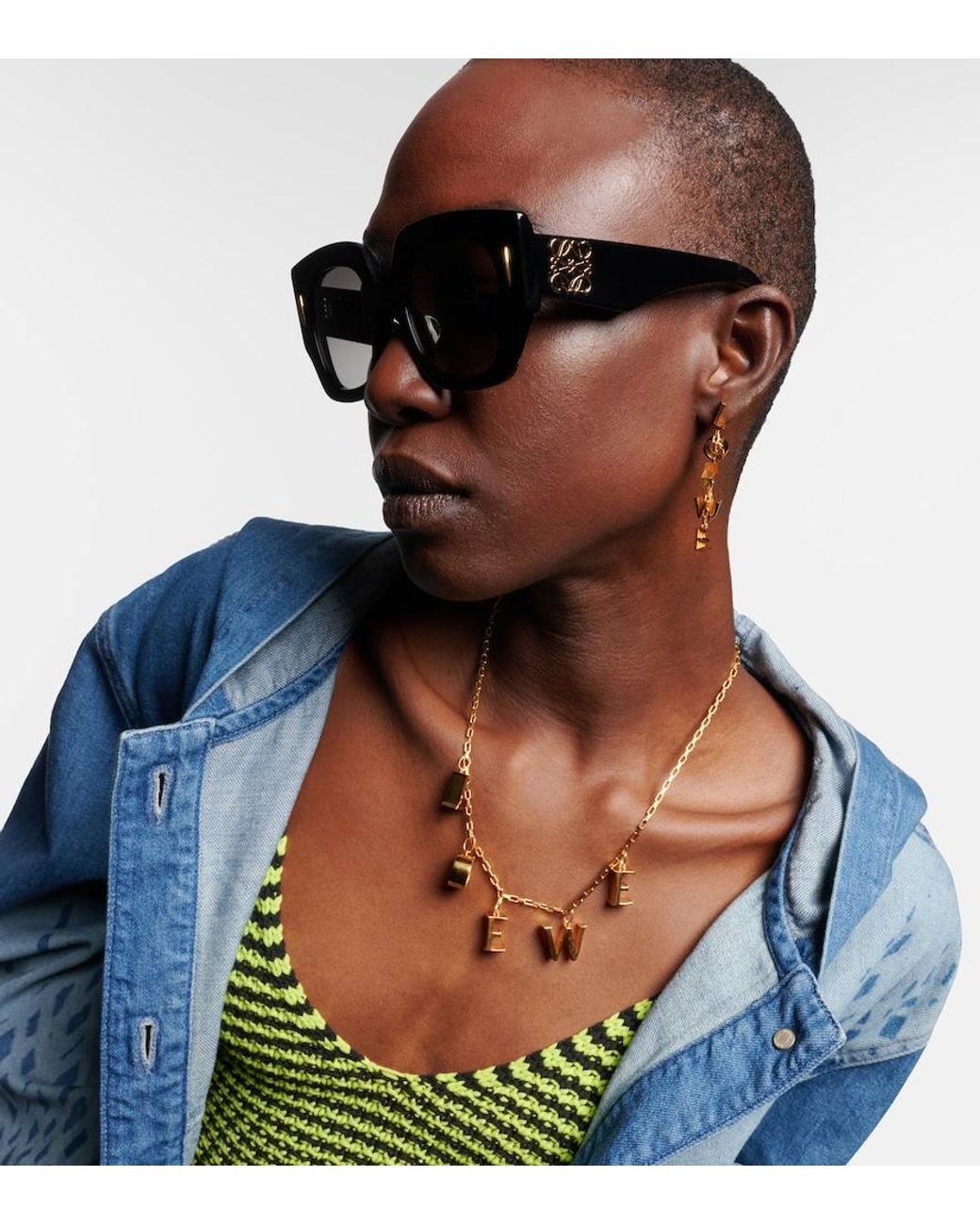 Loewe Black Anagram Square Sunglasses
