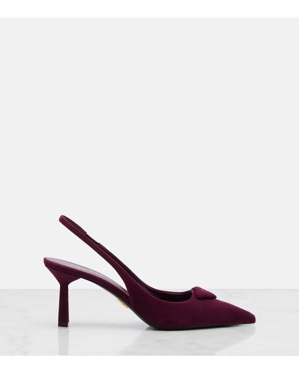 Prada Purple Suede Slingback Pumps 75