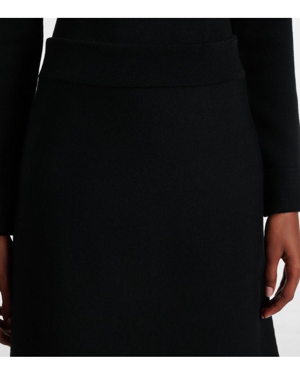 Dorothee Schumacher Black Sharp Ambition Wool-Blend Midi Skirt