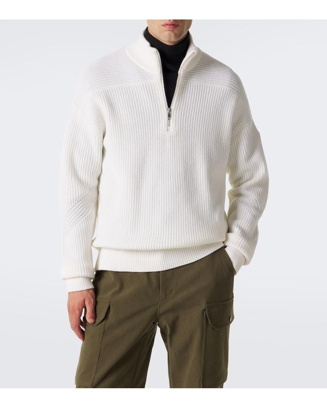 Fusalp White Hesyo Wool And Cashmere Half-Zip Sweater for men