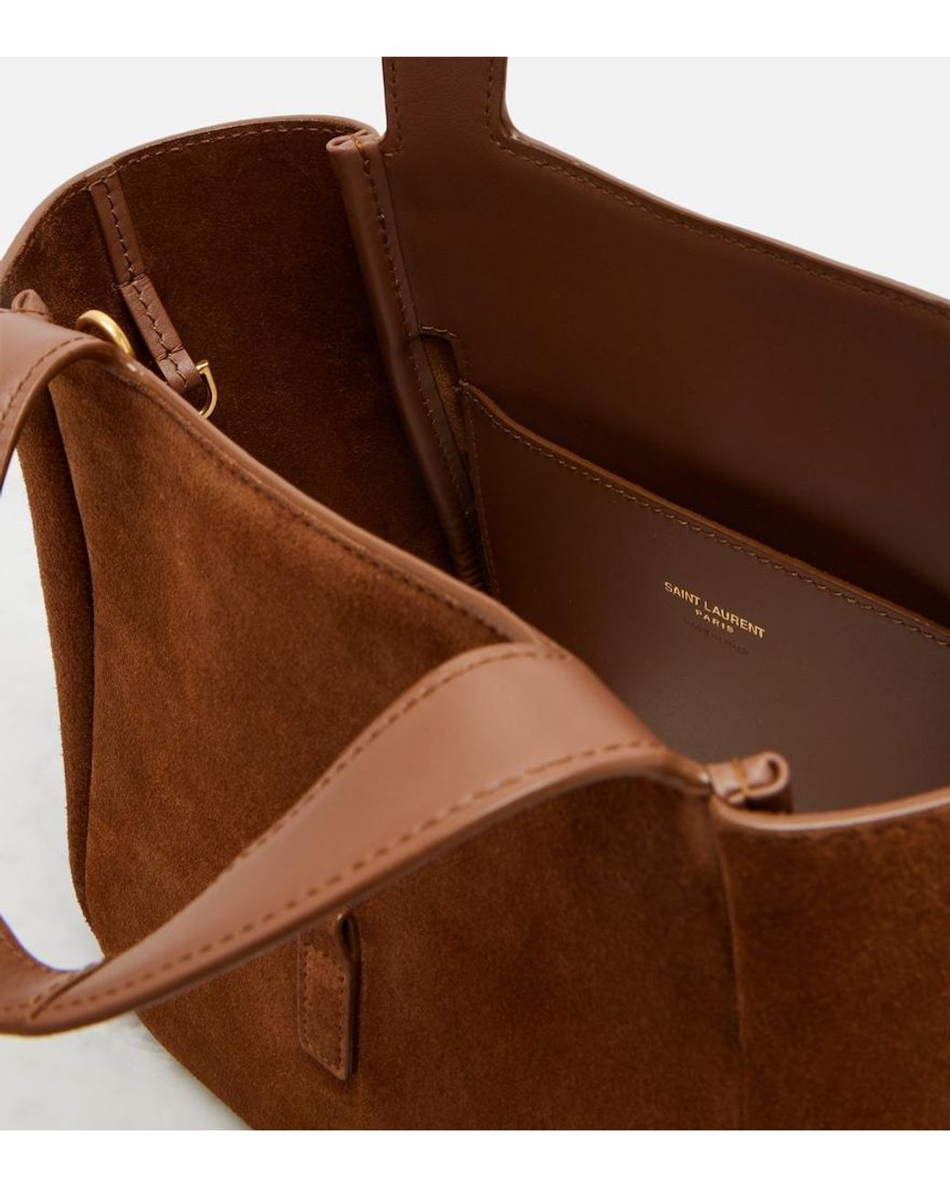 Saint Laurent Brown Le 5 A 7 Suede Shoulder Bag