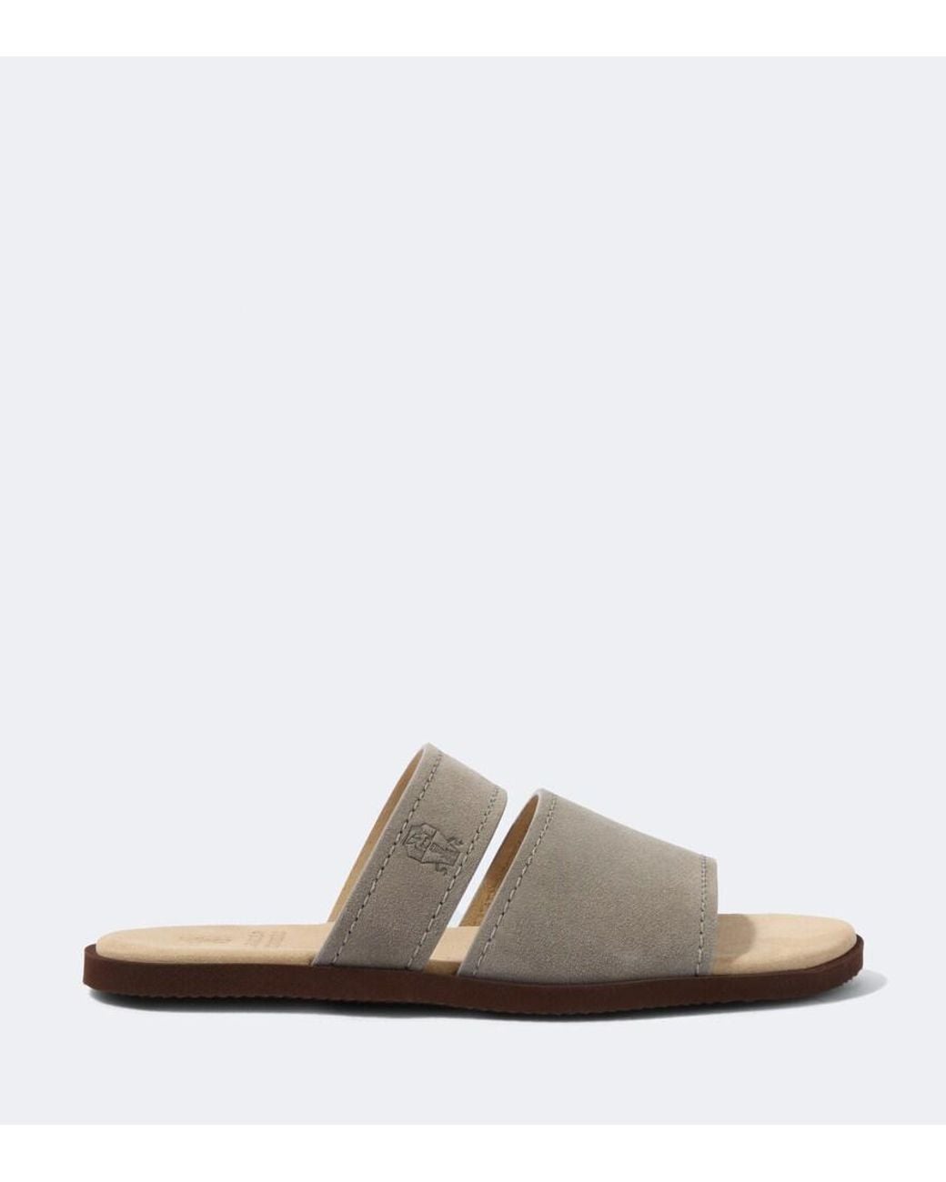Brunello Cucinelli White Logo Suede Sandals for men
