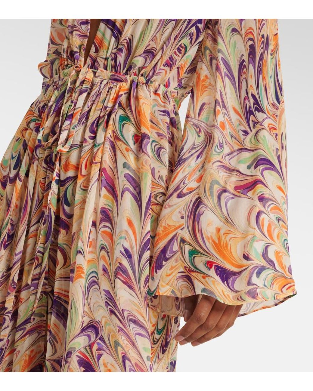 Alexandra Miro Multicolor Chloe Printed Georgette Kaftan