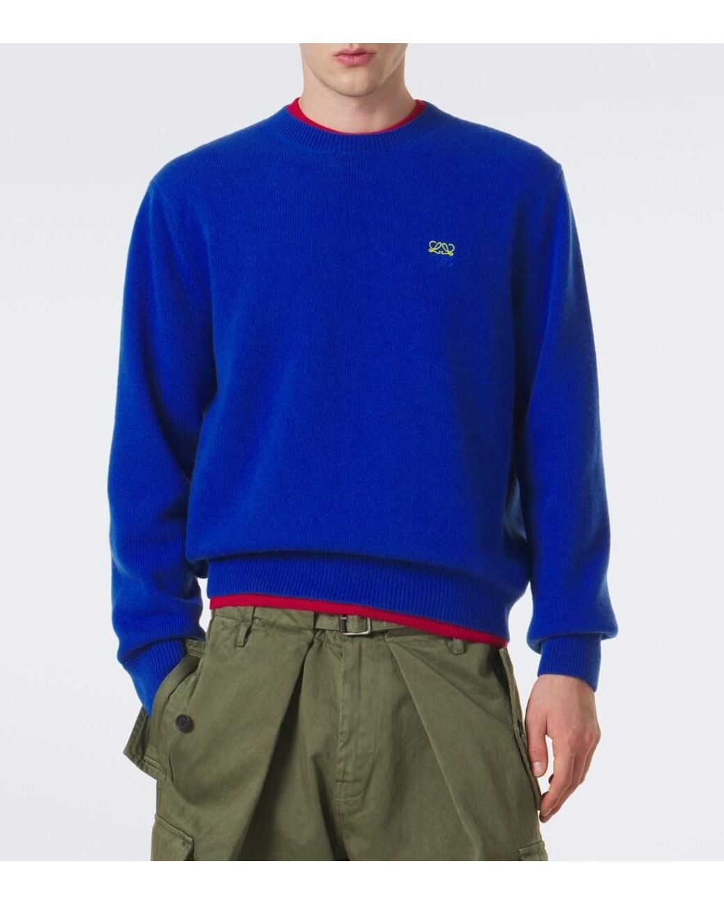 Loewe Blue Anagram Wool Sweater for men