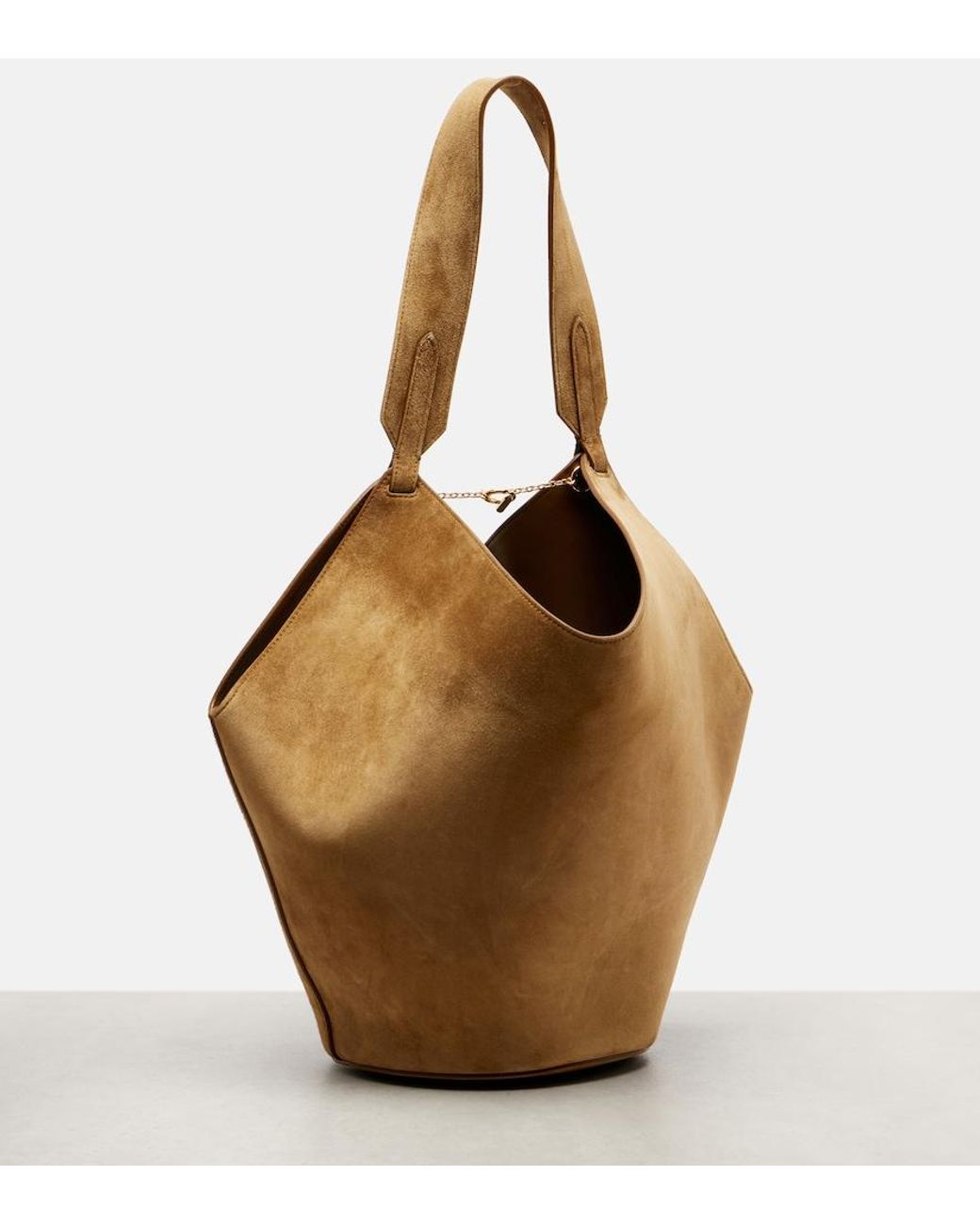 Khaite Brown Lotus Small Suede Tote Bag
