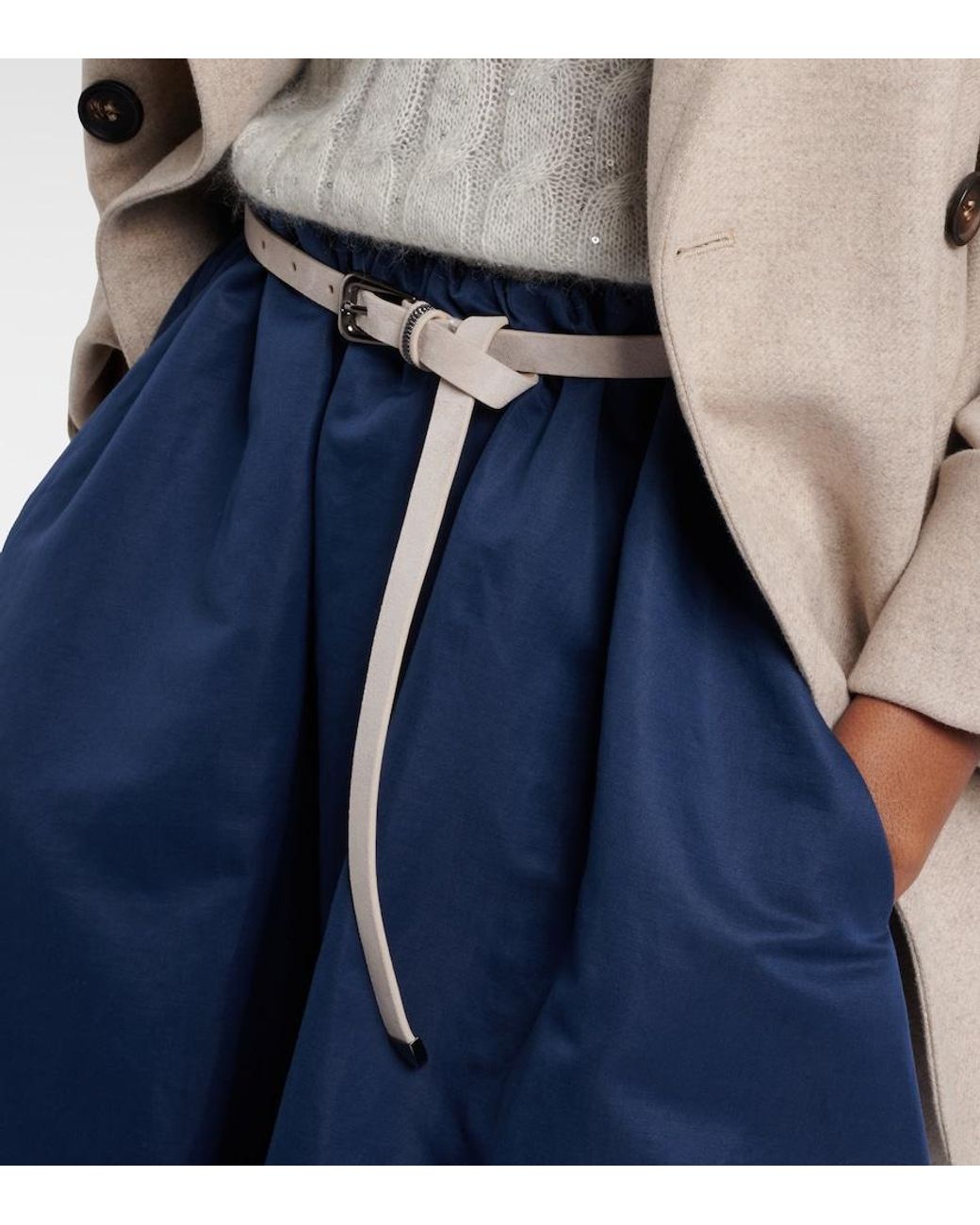 Brunello Cucinelli Natural Monili Suede Belt