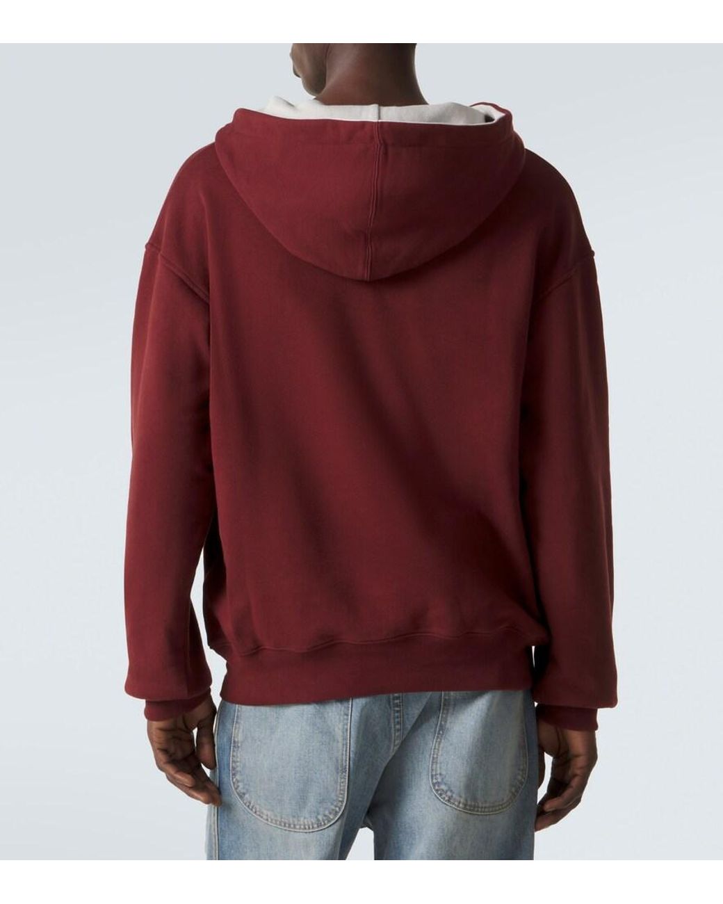 Maison Margiela Red Cotton Jersey Hoodie for men
