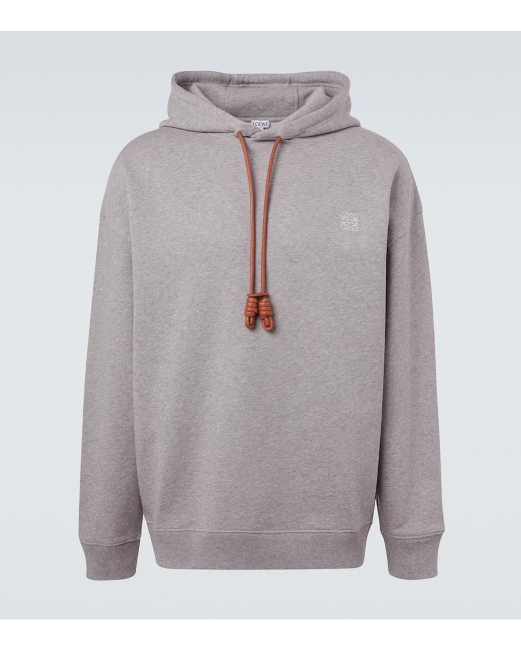 Loewe Gray Anagram Cotton Jersey Hoodie for men