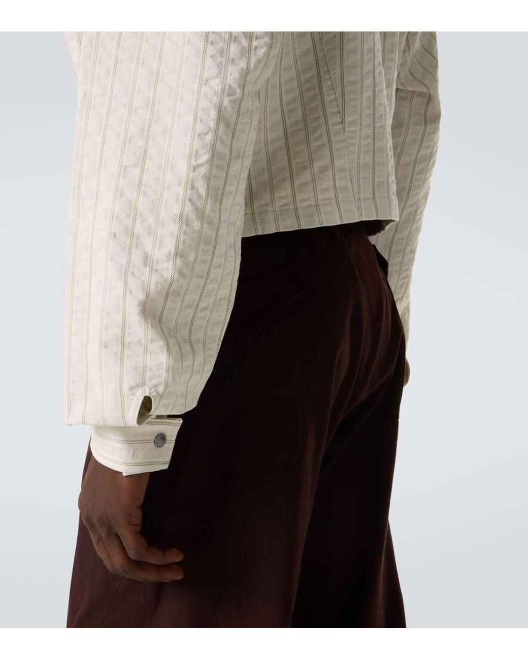 トップス KIKO KOSTADINOV KRANER CROPPED SHIRT Kiko Kostadinov Kraner Striped Cropped Cotton Shirt in White for