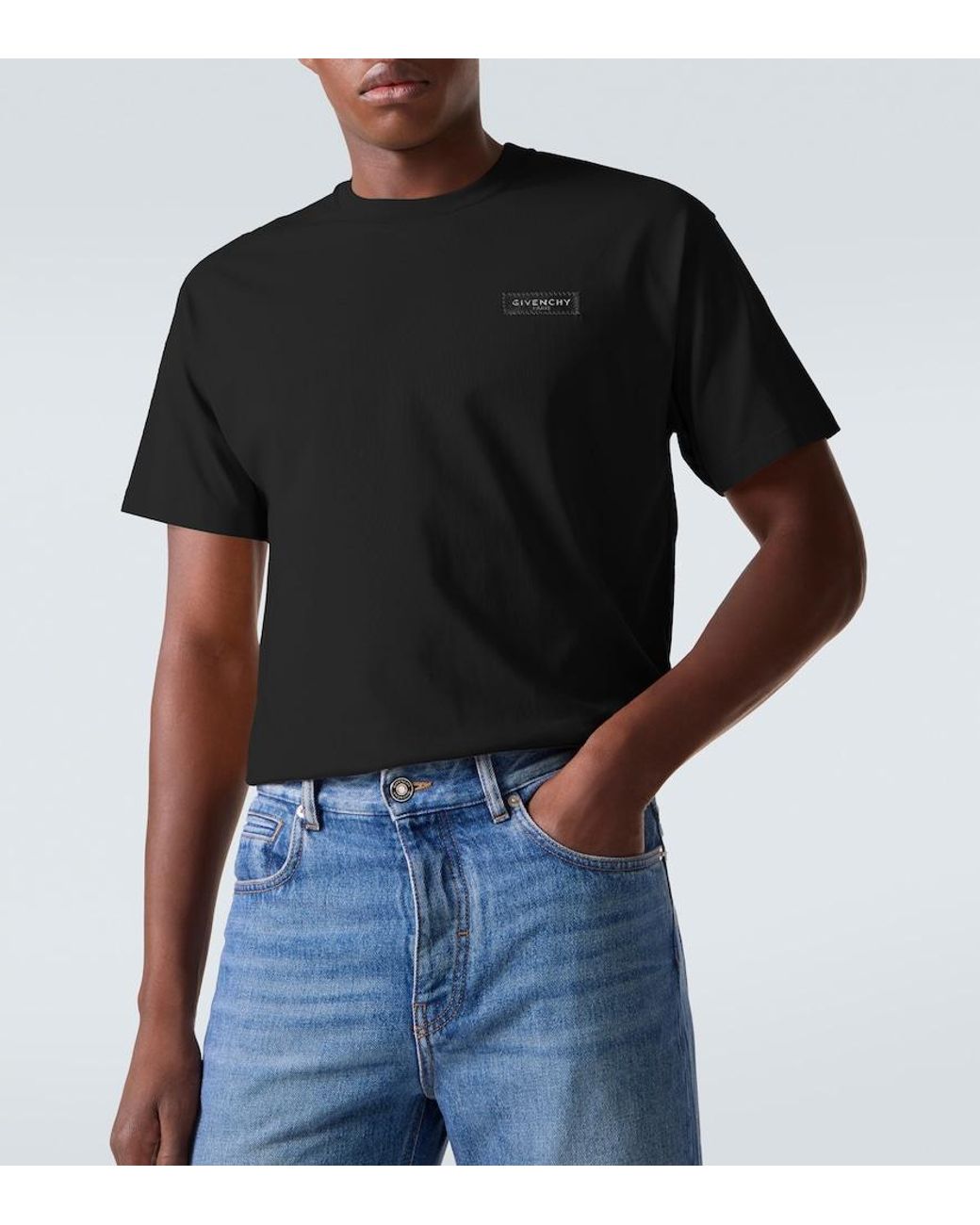 Givenchy Black Logo Cotton Jersey T-Shirt for men