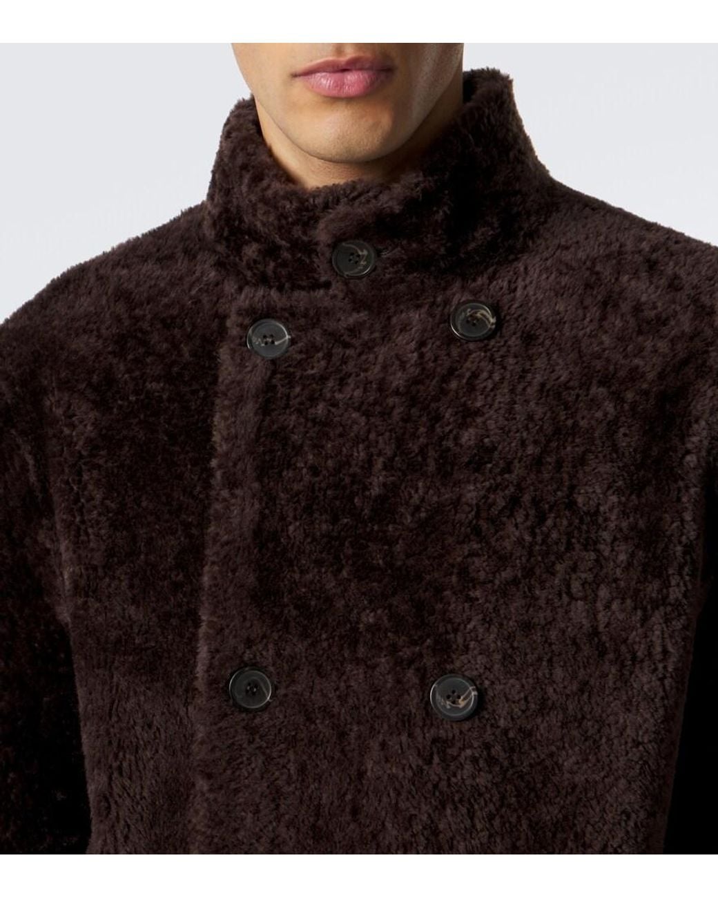 Arma Black Caleb Reversible Shearling And Leather Coat for men
