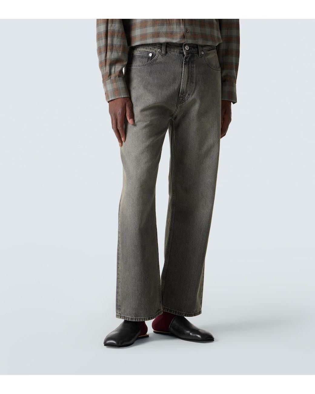 Our Legacy Gray Third Cut Faded Straight Jeans for men