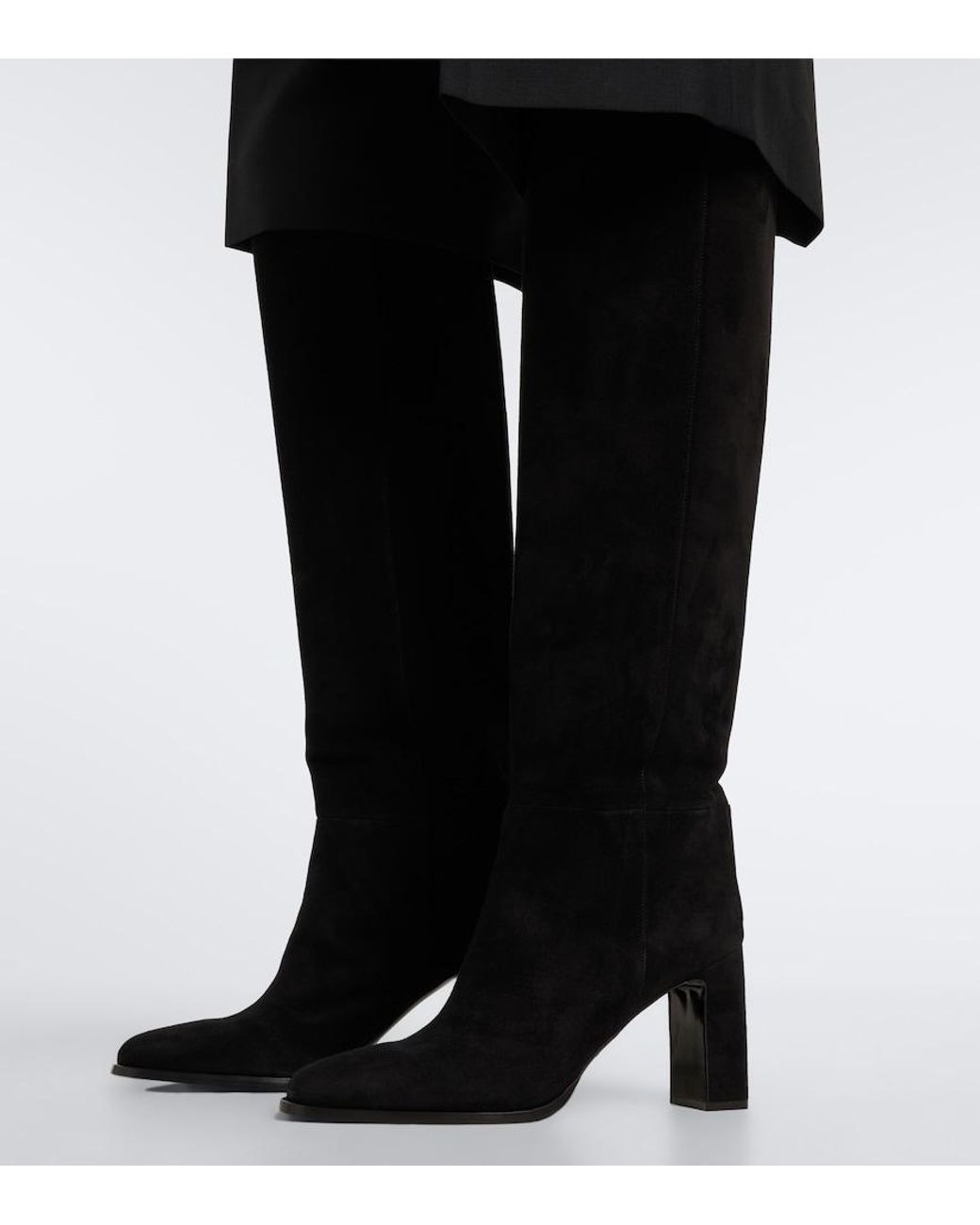 Jimmy Choo Black Caly Suede Over-The-Knee Boots