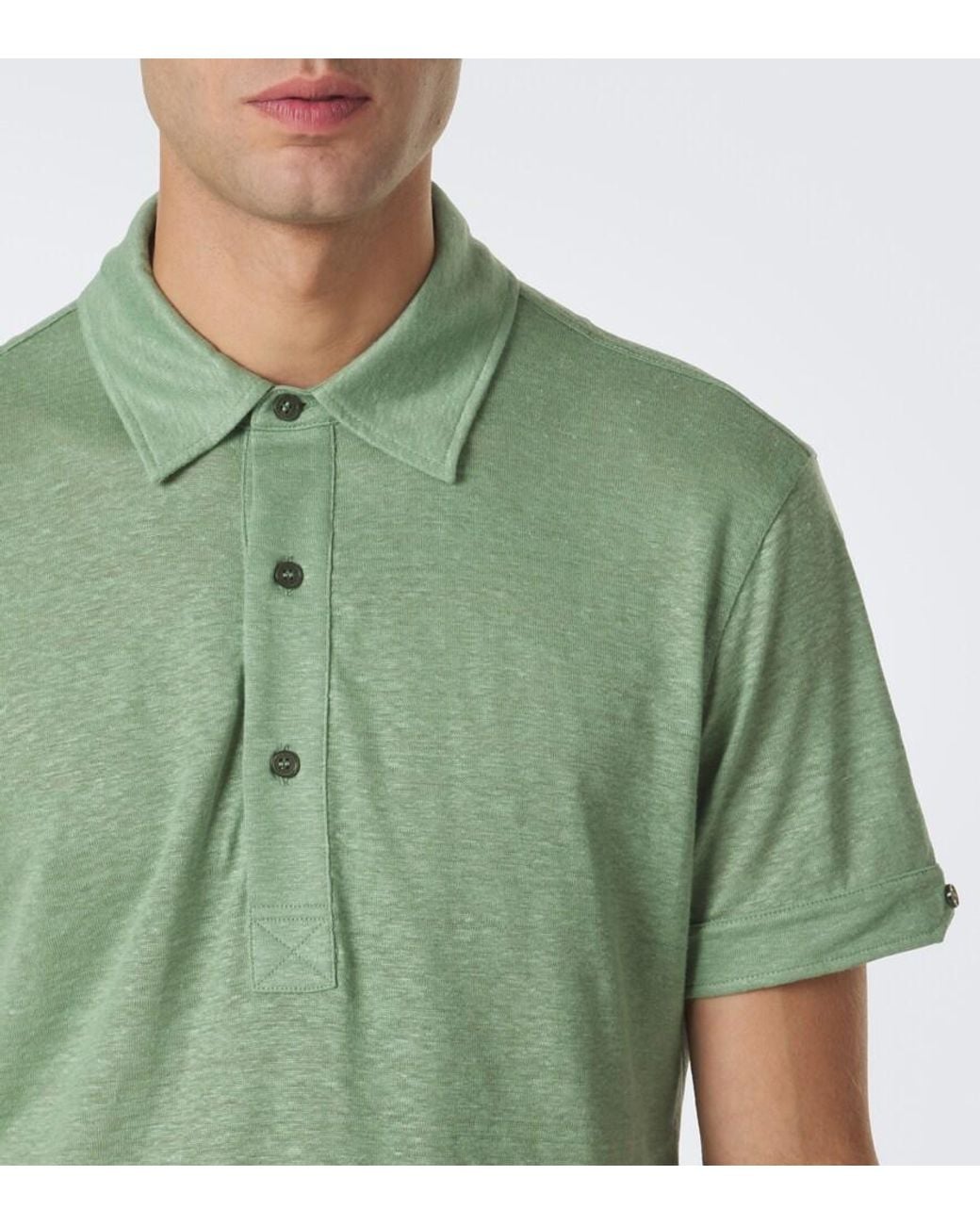 Orlebar Brown Green Sebastian Linen Jersey Polo Shirt for men