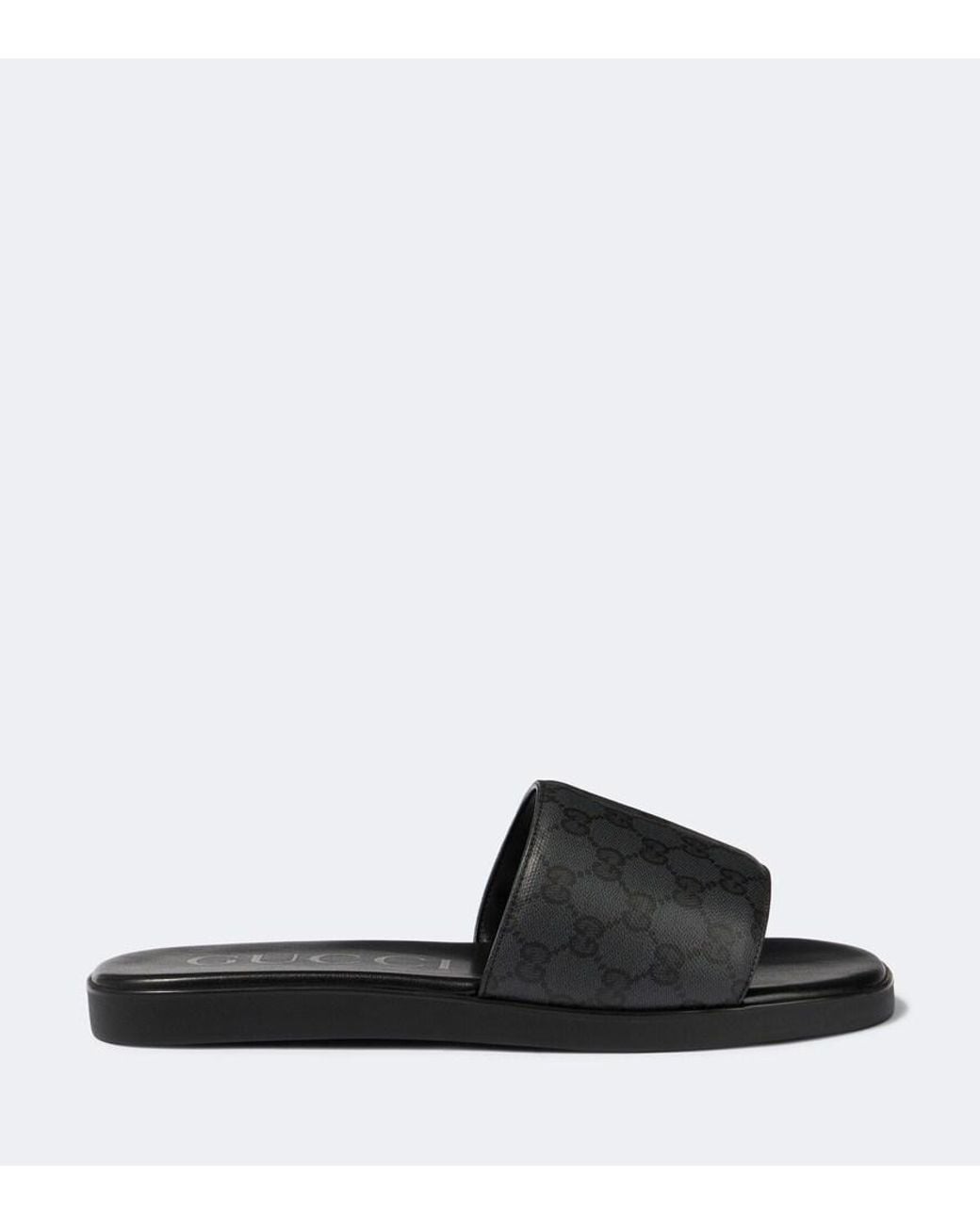 Gucci Black Gg Canvas Slides for men