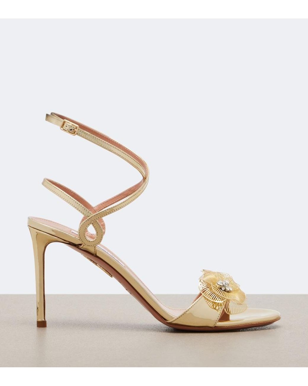 Aquazzura Metallic Flora Mystica Embellished Sandals