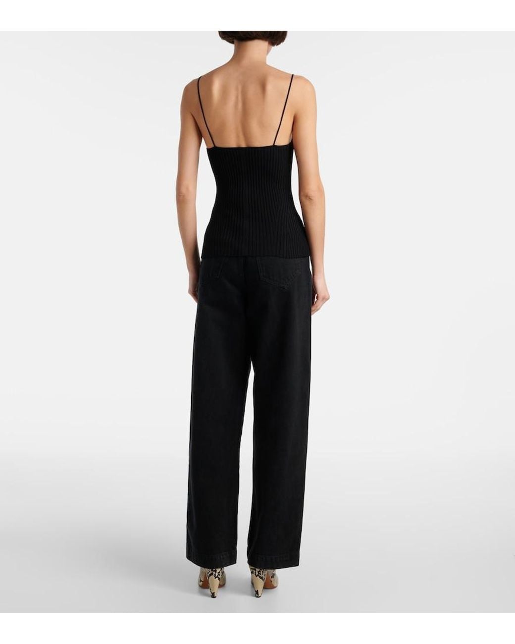 Khaite Black Ziggy Ribbed Top