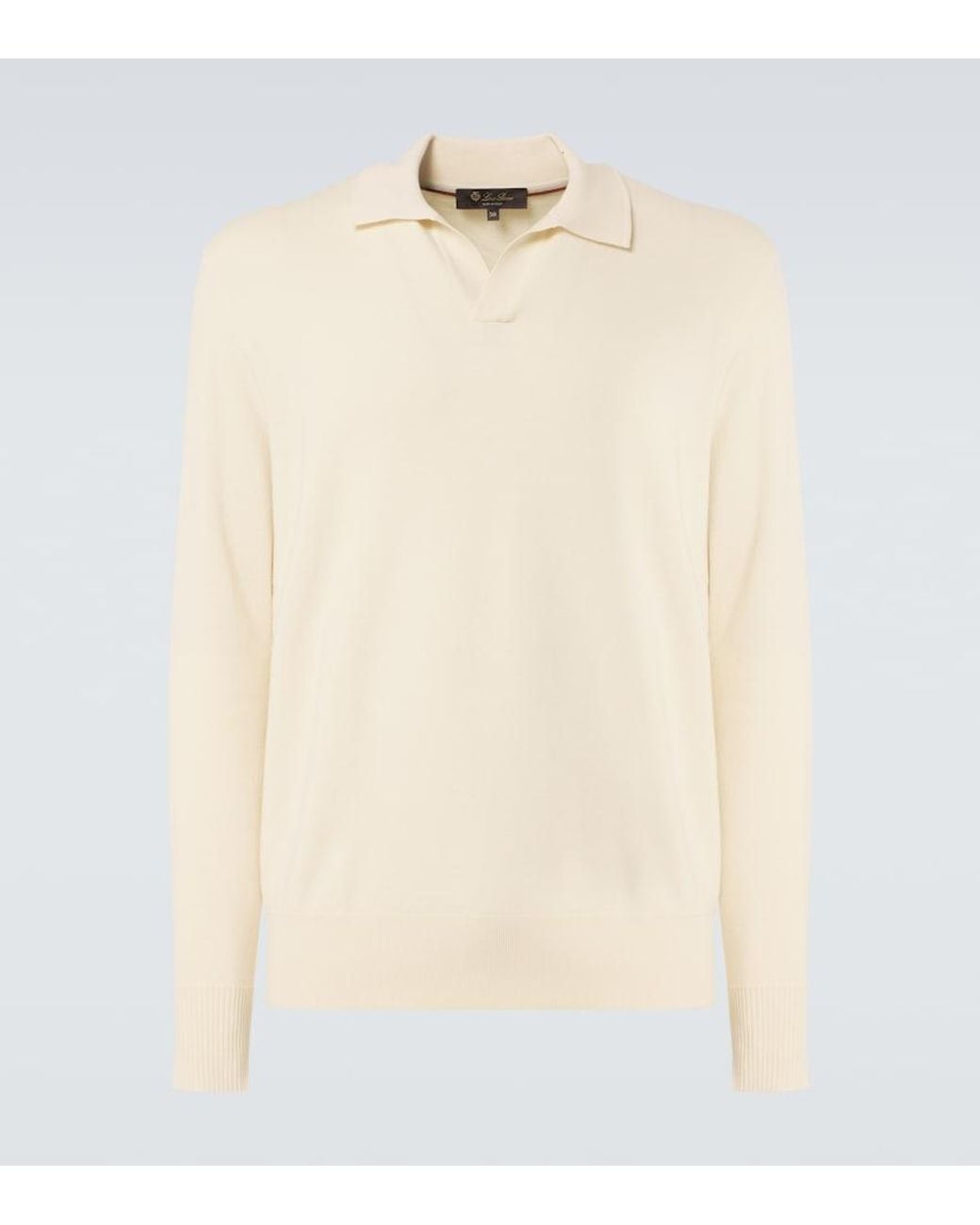 Loro Piana Natural Wool Polo Sweater for men